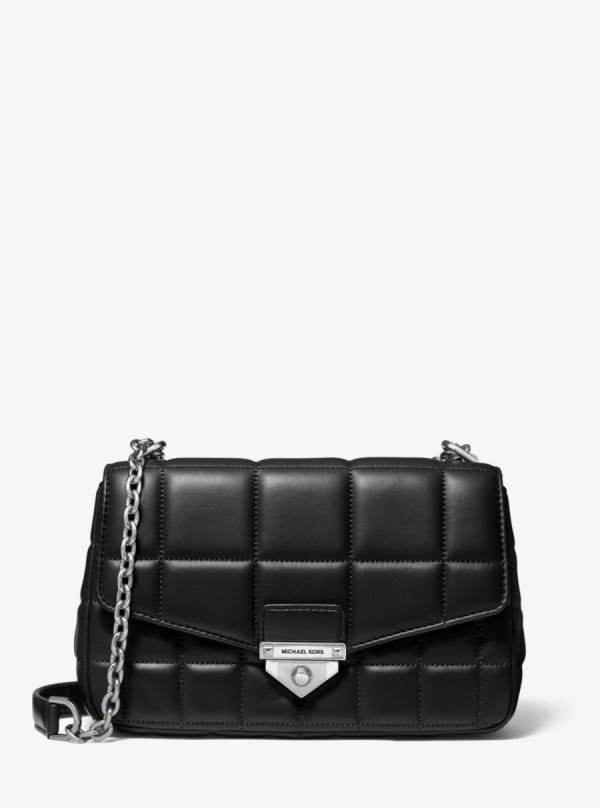 Damske Taška Cez Rameno Michael Kors SoHo Large Quilted Leather Čierne - Kabelky Michael Kors Lacne | GELNC-9751
